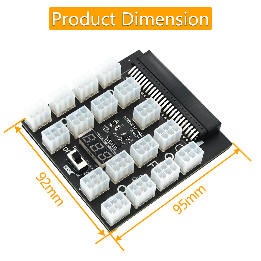 PCI-E 12V 50Pin to ATX 17 x 6P - 2000W Atx Mining Power Supply ulasan dan harga