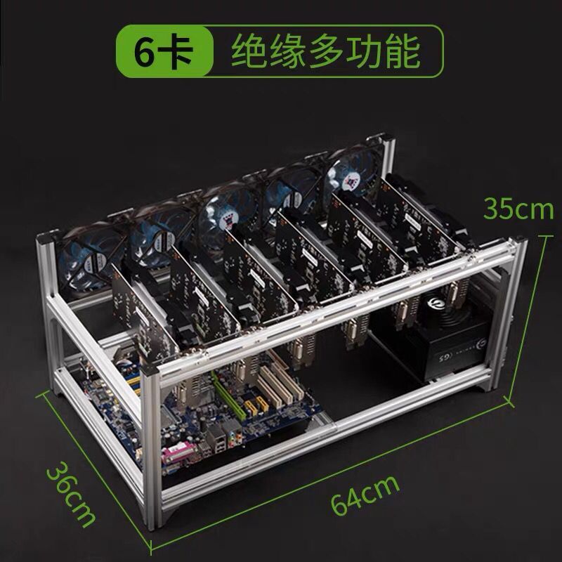 6 8 12 19 GPU Miner Mining Rig - 12 Gpu Open Air Frame Case ulasan dan harga